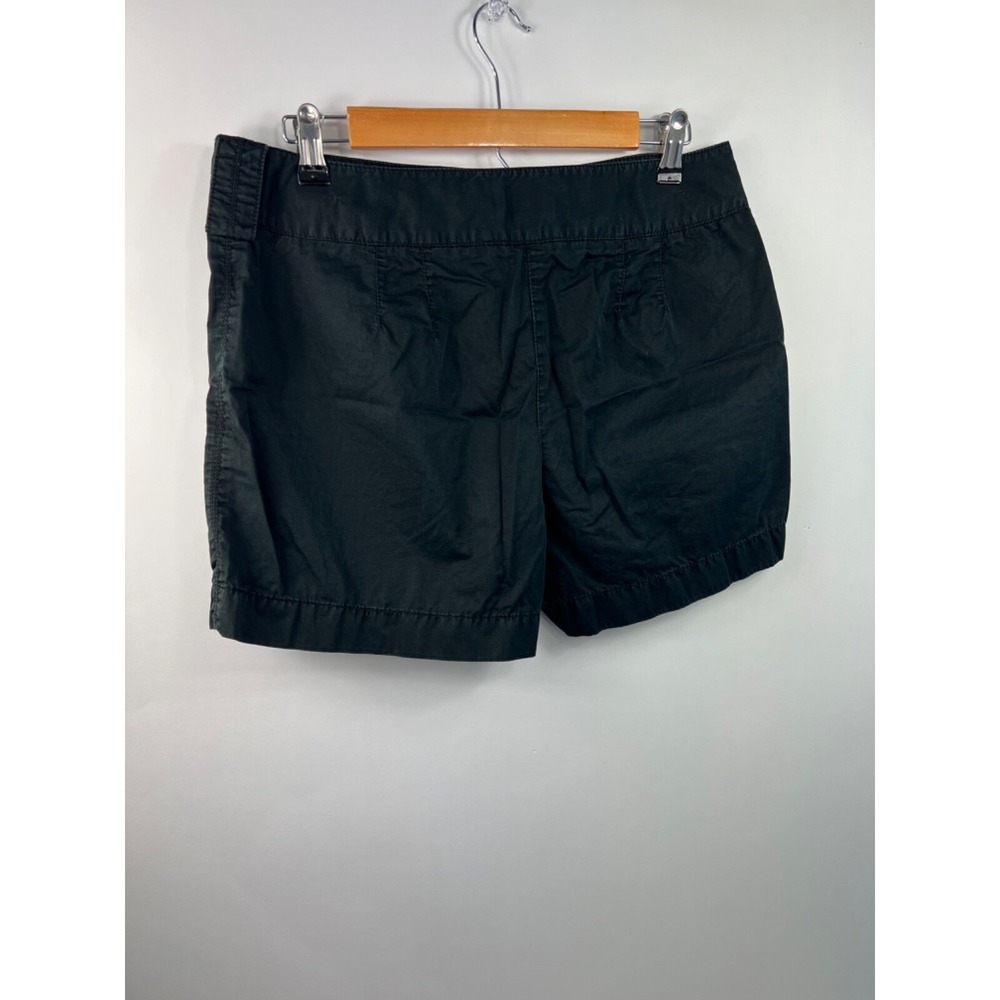 Ann Taylor Loft Womens 8 Black Cotton Utility Shorts Front Flap Pockets Casual